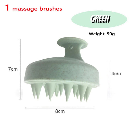 1/3/5 Silicone Shampoo Brush Head Scalp Massage Comb Hair Washing Comb Body Massage Brush Bath Shower Salon Hairdressing Tool