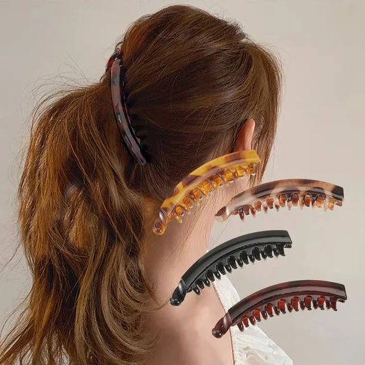 Hair Clips Solid Color Banana Clip Fish Shaped Hairpin Women'S Hair Accessories Fashion Ponytail Barrettes Hair Claws Hairpins