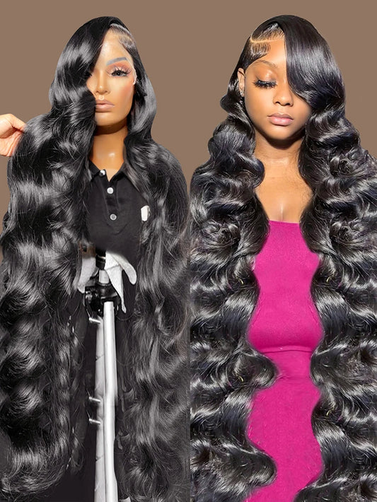 Body Wave Lace Frontal Wig Brazilian Transparent 13X4 Lace Front Human Hair Wigs for Black Women Loose Water Wavy Wig Preplucked