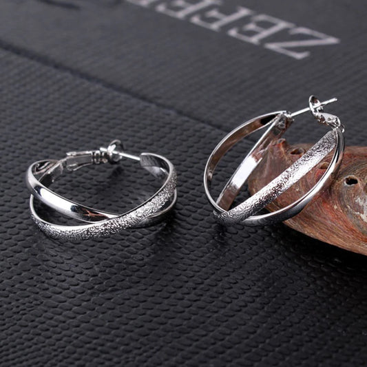 925 Sterling Silver Gold Matte Rose Gold Earrings for Women Jewelry Cute Romantic Jewelry Wedding Party Gift