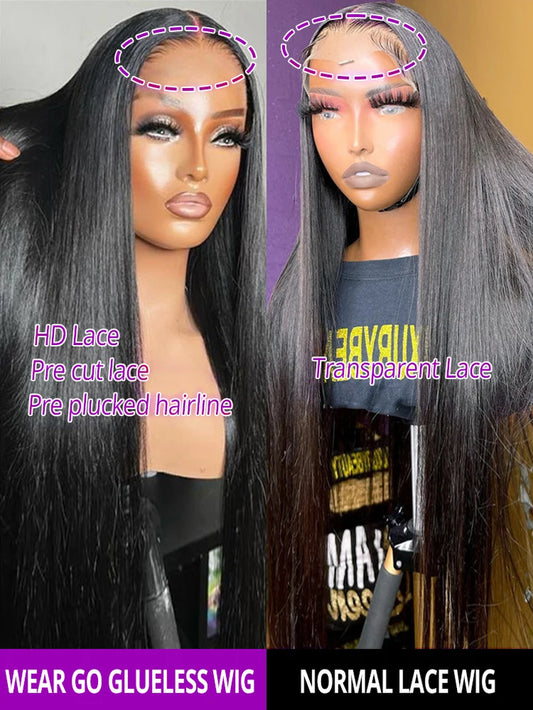 40 46 Inch Bone Straight Lace Front Wig 13X4 13X6 HD Lace Frontal Human Hair Brazilian 7X5 Hd Glueless Wig Human Hair for Women